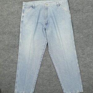 Vintage Wrangler Jeans Mens 42x32 Light Blue Carpenter Relaxed Fit Workwear